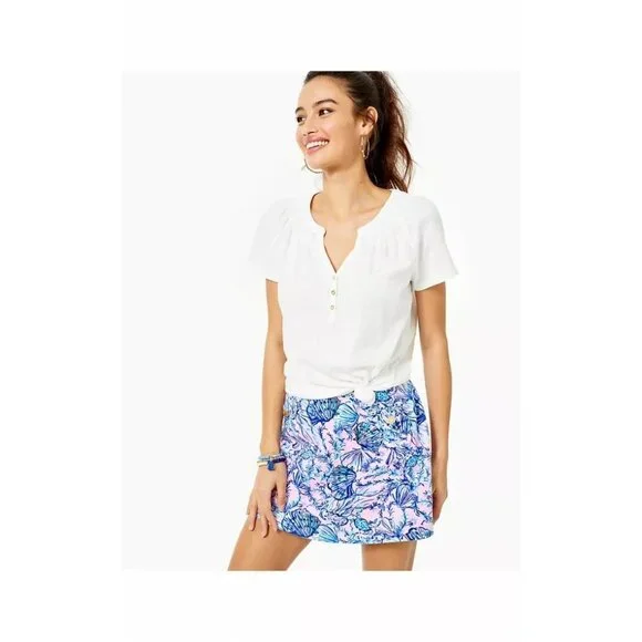 Lilly Pulitzer Women's Madison Blue & Pink Floral Skort Size S 079 - Picture 2 of 16